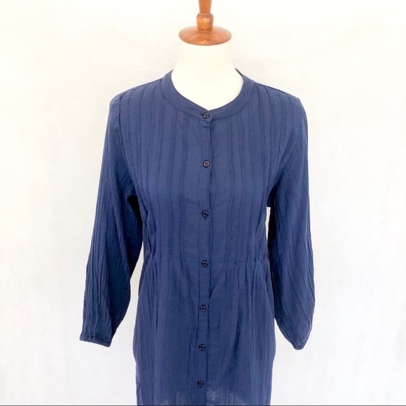 Lauren Ralph Lauren Pintuck Button Front Tunic - Picture 2 of 8